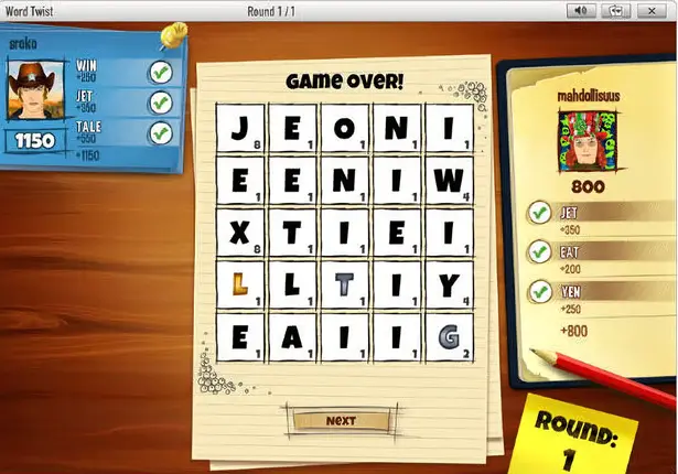 New GameDuell game: Word Twist New GameDuell game: Word Twist